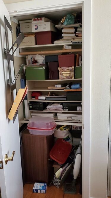 Closet space in need of organization